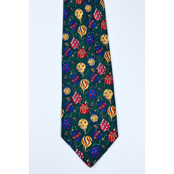 Robert Talbott Other - Robert Talbott Tie Mens Green Silk Novelty Ornaments Christmas Holiday Necktie